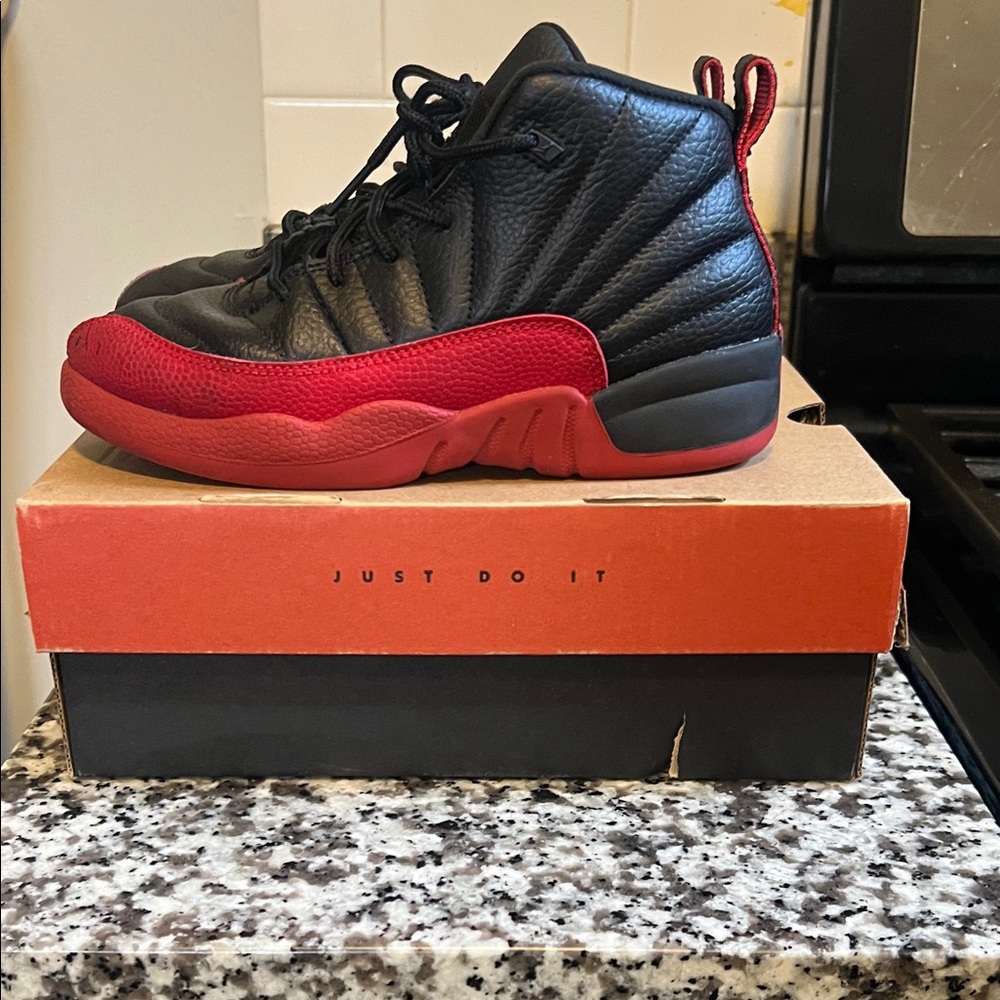 Jordan Kids Black and Red Sneakers